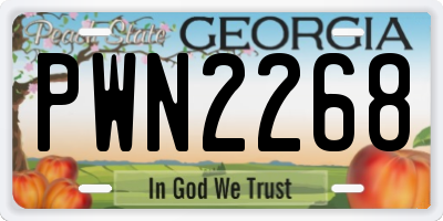 GA license plate PWN2268