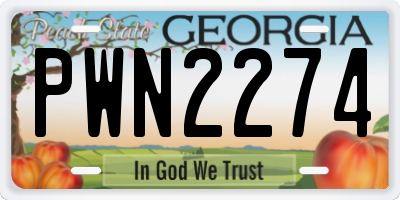 GA license plate PWN2274
