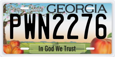 GA license plate PWN2276