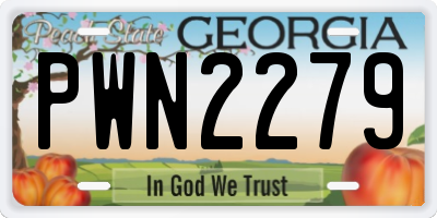 GA license plate PWN2279