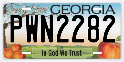 GA license plate PWN2282