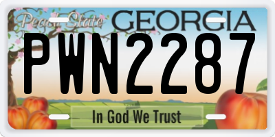 GA license plate PWN2287