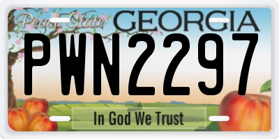GA license plate PWN2297