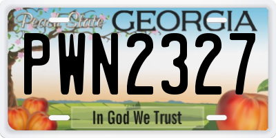 GA license plate PWN2327
