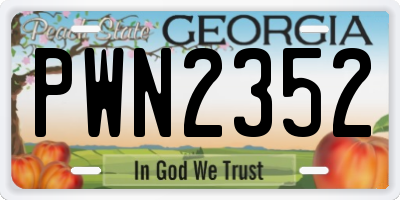 GA license plate PWN2352