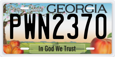 GA license plate PWN2370