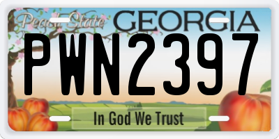 GA license plate PWN2397