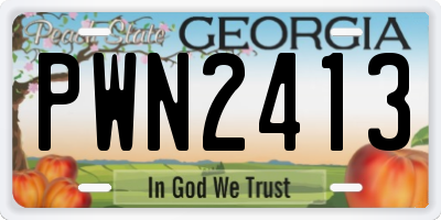 GA license plate PWN2413