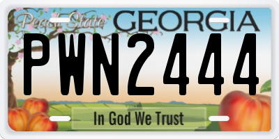GA license plate PWN2444