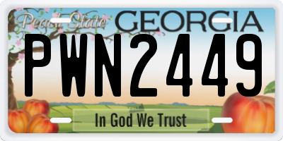 GA license plate PWN2449