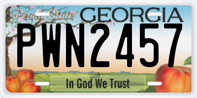 GA license plate PWN2457