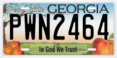 GA license plate PWN2464