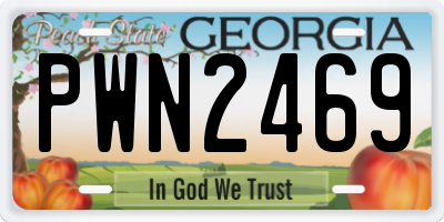 GA license plate PWN2469