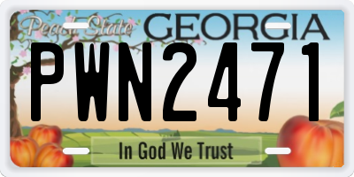 GA license plate PWN2471
