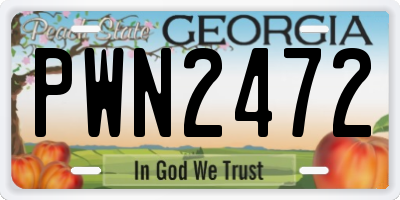GA license plate PWN2472