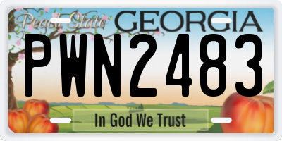 GA license plate PWN2483