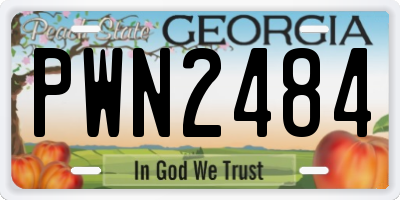 GA license plate PWN2484