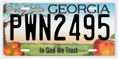 GA license plate PWN2495