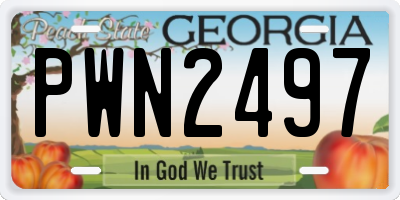 GA license plate PWN2497