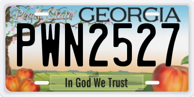 GA license plate PWN2527