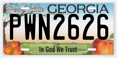 GA license plate PWN2626