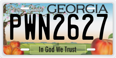 GA license plate PWN2627
