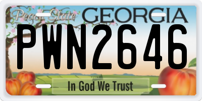 GA license plate PWN2646