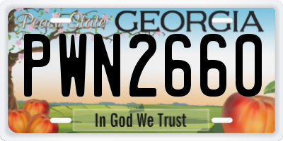 GA license plate PWN2660