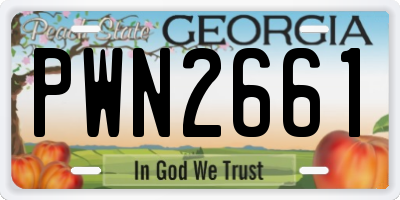 GA license plate PWN2661