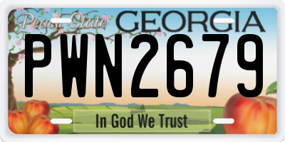 GA license plate PWN2679