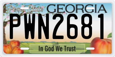 GA license plate PWN2681