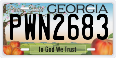 GA license plate PWN2683
