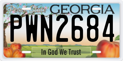 GA license plate PWN2684