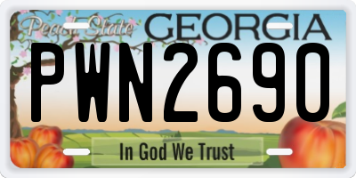 GA license plate PWN2690