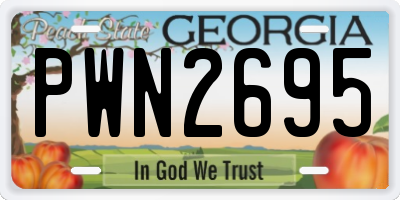 GA license plate PWN2695