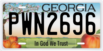 GA license plate PWN2696