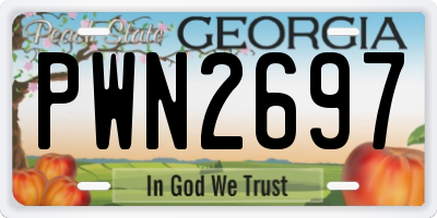 GA license plate PWN2697