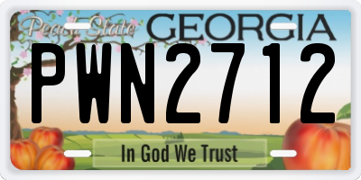 GA license plate PWN2712
