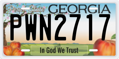 GA license plate PWN2717