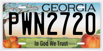 GA license plate PWN2720