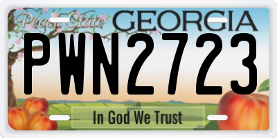 GA license plate PWN2723