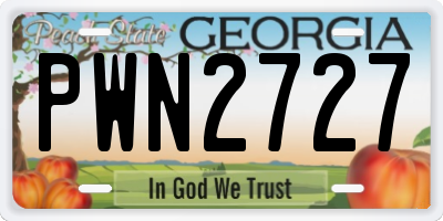 GA license plate PWN2727