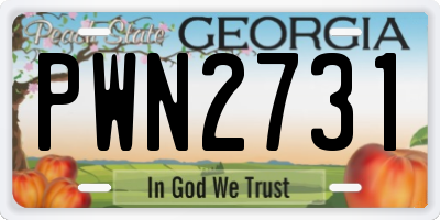 GA license plate PWN2731
