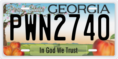 GA license plate PWN2740