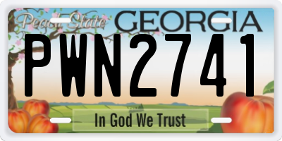 GA license plate PWN2741