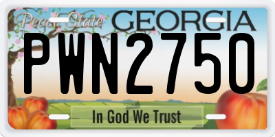 GA license plate PWN2750