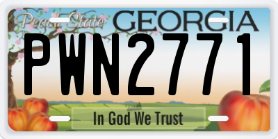 GA license plate PWN2771
