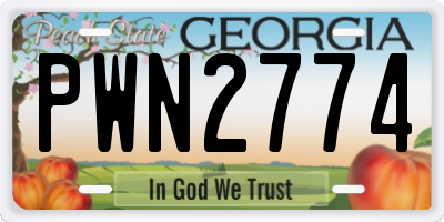 GA license plate PWN2774