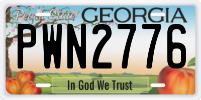 GA license plate PWN2776
