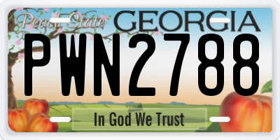 GA license plate PWN2788